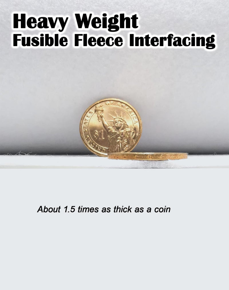 A ANYSSI Fusible Fleece Interfacing, One-Sided Loft Fusible Fleece for Sewing, Quilting, Crafts, Clothing, Bags (12 Inches x 5 Yard) Heavy Weight, Easy Iron-On Application, Enhanced Projects - Image 3