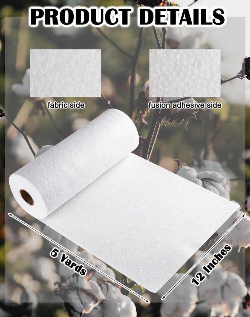 A ANYSSI Fusible Fleece Interfacing, One-Sided Loft Fusible Fleece for Sewing, Quilting, Crafts, Clothing, Bags (12 Inches x 5 Yard) Heavy Weight, Easy Iron-On Application, Enhanced Projects - Image 2
