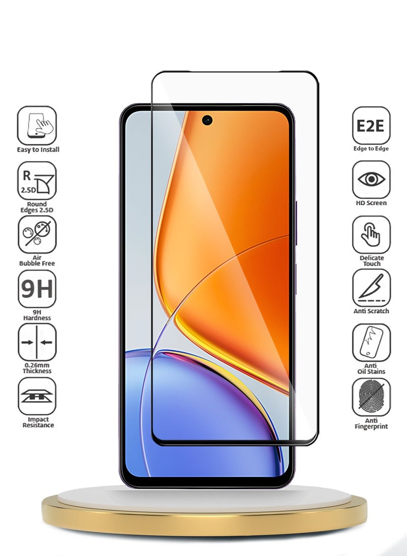 Wtech vivo Y39 5G 2025 Premium E2E Series Full Glue Full Cover Tempered Glass Screen Protector (MSGECN) - Clear/Black - Image 2