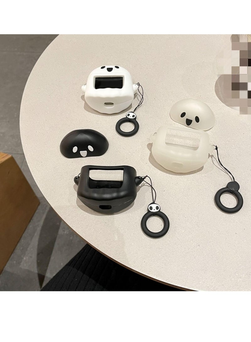 SYOSI Case Compatible with JBL Tour Pro 2 Earbuds 3D Kawaii Cartoon Ghost Durable Protection Case Ultra thin soft Cover with Carabiner Anti Lost Ring Cleaning Tools for Boys Girls Womens Mens - Image 4