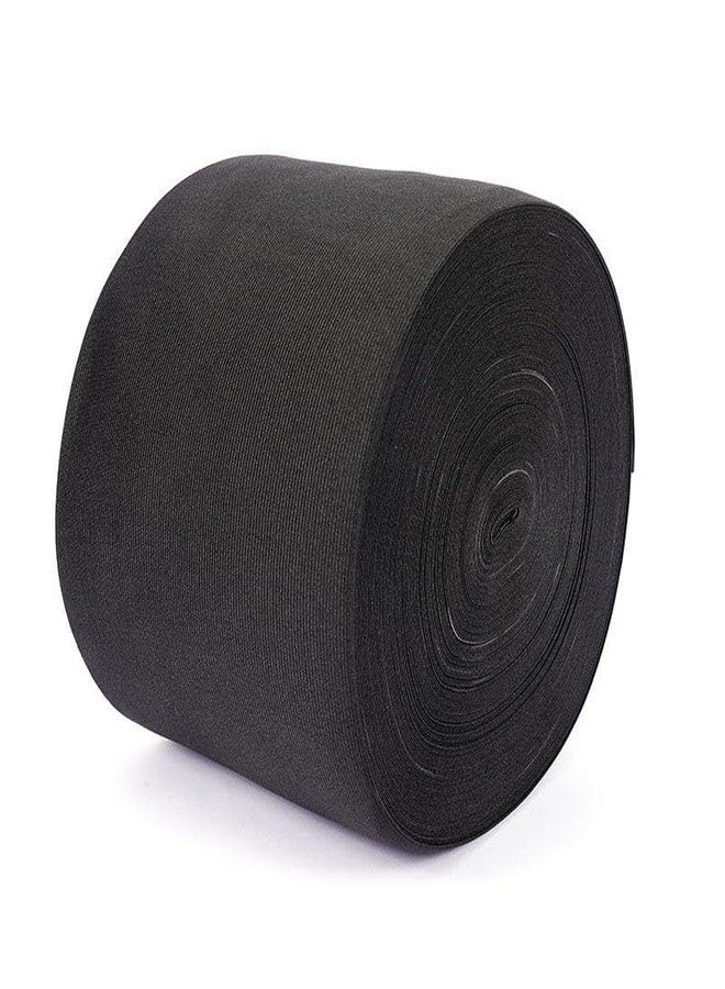 BASRI Black Heavy Stretch Elastic Bands for Tailoring, Sewing, Fashion Designing, Boutique, Stitching, Exercise Bands, Waist Bands & Wrist Bands etc (Black 4 Inch/100mm) - Image 1