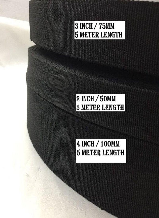 BASRI Black Heavy Stretch Elastic Bands for Tailoring, Sewing, Fashion Designing, Boutique, Stitching, Exercise Bands, Waist Bands & Wrist Bands etc (Black 4 Inch/100mm) - Image 2