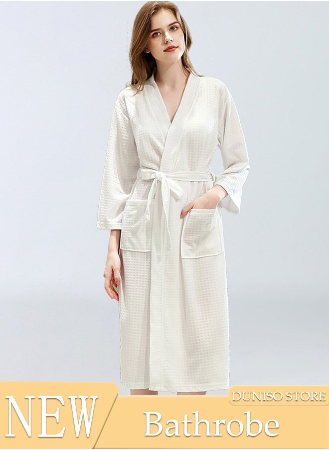 DUNISO Women's Robe Lightweight Soft Kimono Robes Loungewear with Long Sleeve Side Pockets Sleepwear Spa Robe Nightwear Nightgown Women Water Bathrobe Bridesmaid Robes Dressing Gown Autumn Robe  - Image 1