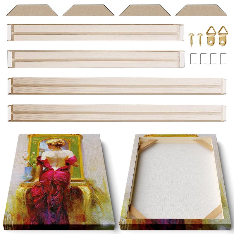 Sunwes Stretcher Wooden Bars for Canvas and Artwork Framing 125inch Bars Frame Kit for Gallery Wrap Oil Painting Easy to Assemble Ideal for DIY Framing Wall Art Studio Home Projects 12x24in - Image 2