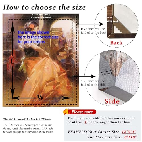 Sunwes Stretcher Wooden Bars for Canvas and Artwork Framing 125inch Bars Frame Kit for Gallery Wrap Oil Painting Easy to Assemble Ideal for DIY Framing Wall Art Studio Home Projects 12x24in - Image 3