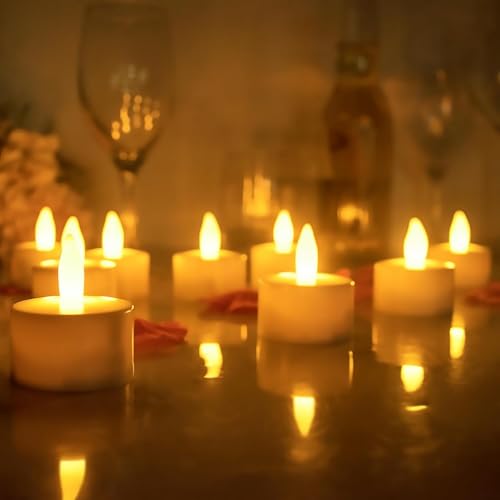 DECOVAA Flameless LED Tealight Candles, Battery Operated Smokeless Decorative Tea Lights for Home, Diwali, Wedding, Party & Festival Decoration (Warm White, Pack of 20) - Image 5