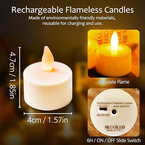 DECOVAA Flameless LED Tealight Candles, Battery Operated Smokeless Decorative Tea Lights for Home, Diwali, Wedding, Party & Festival Decoration (Warm White, Pack of 20) - Image 4