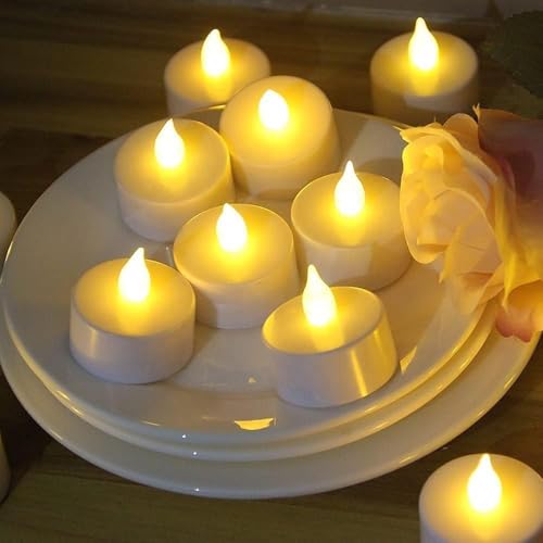 DECOVAA Flameless LED Tealight Candles, Battery Operated Smokeless Decorative Tea Lights for Home, Diwali, Wedding, Party & Festival Decoration (Warm White, Pack of 20) - Image 3