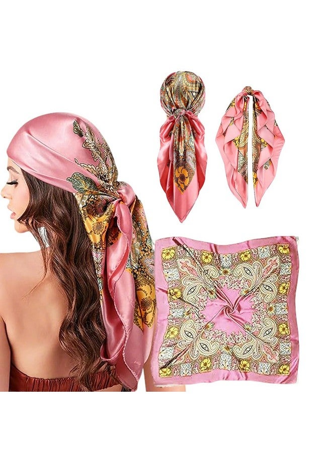 OXYGLOBE Scarf for Women Stylish, Bandanas for Women Exquisite and Beautiful Head Scarf Silk Scarf Comfy Silk-Feel Beach Headwraps Pillow Cover Gift for Pretty Casual Outings Date Night - Image 1