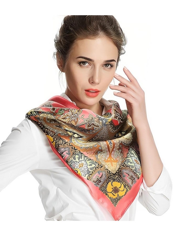 OXYGLOBE Scarf for Women Stylish, Bandanas for Women Exquisite and Beautiful Head Scarf Silk Scarf Comfy Silk-Feel Beach Headwraps Pillow Cover Gift for Pretty Casual Outings Date Night - Image 5