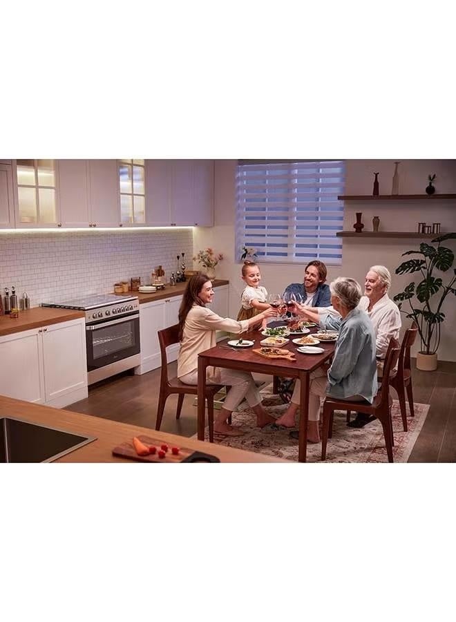 Midea 90x60cm Freestanding Cooker, Full Gas Cooking Range with 5 Burners, Automatic Ignition & Full Safety, Cast Iron Pan Support, Stainless Steel Finish, Separate Knob for Oven & Grill MFO-MG36LE-SS (OL) Silver 5 MFO-MG36LE-SS (OL) silver - Image 5