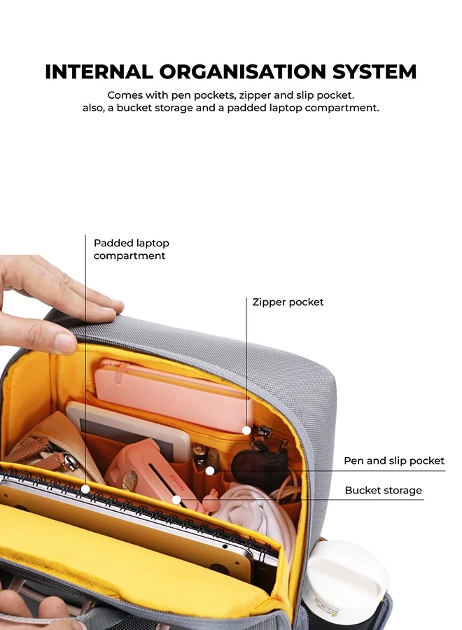 Mokobara  The Backpack 15.5" Inch Laptop Backpack Padded Shoulder Daily Use Office Backpack for Men Women (Black)  | Best Price UAE