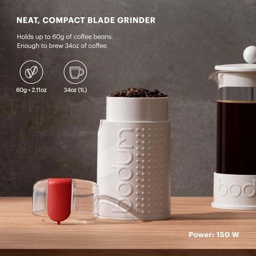 Bodum Bistro Electric Blade Coffee Grinder, White - Image 2