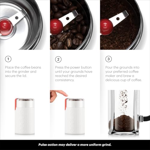 Bodum Bistro Electric Blade Coffee Grinder, White - Image 3