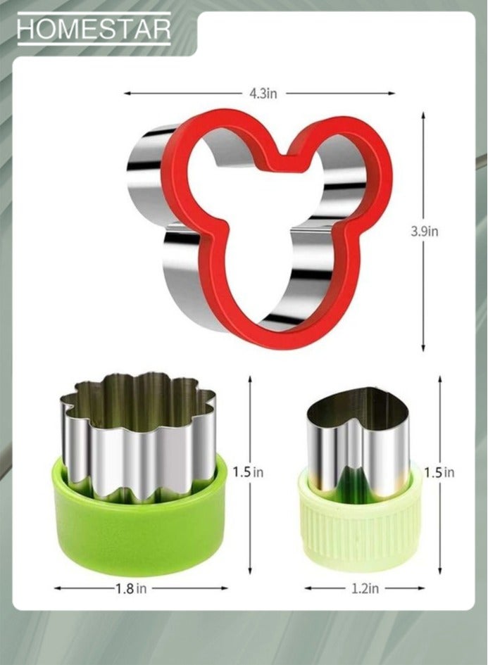 HOMESTAR 12Pcs Stainless Steel Sandwich Cookie Cutters Set Mini Vegetable Fruit Cutters Food Grade Cookie Cutter Mold for Kids Food Decoration Tools for Kitchen Multicolor  - Image 2