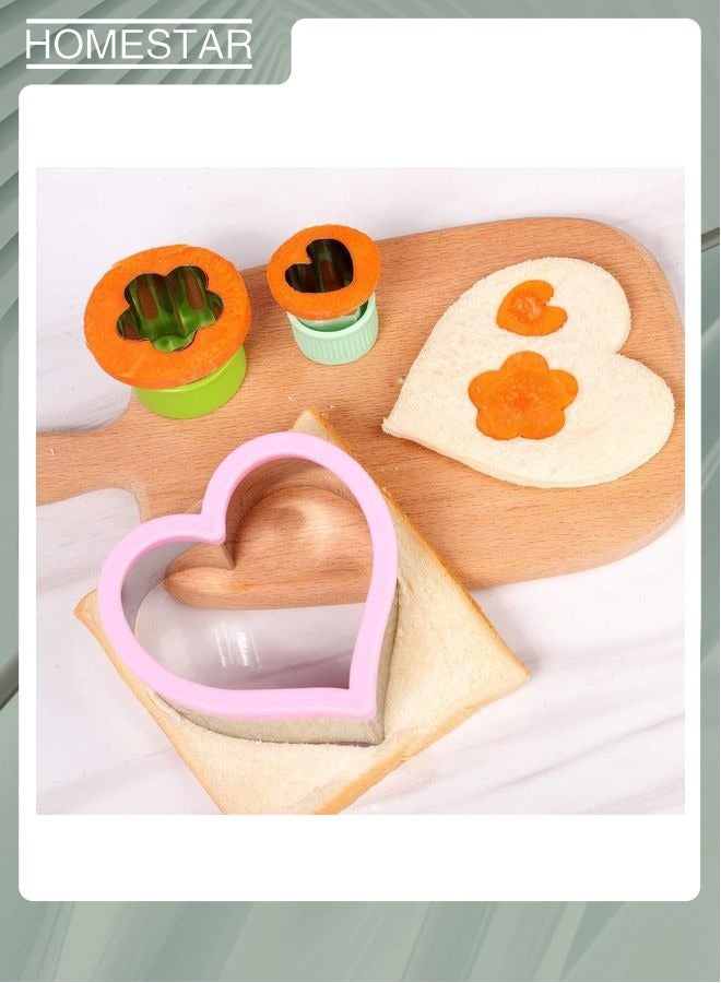 HOMESTAR 12Pcs Stainless Steel Sandwich Cookie Cutters Set Mini Vegetable Fruit Cutters Food Grade Cookie Cutter Mold for Kids Food Decoration Tools for Kitchen Multicolor  - Image 3