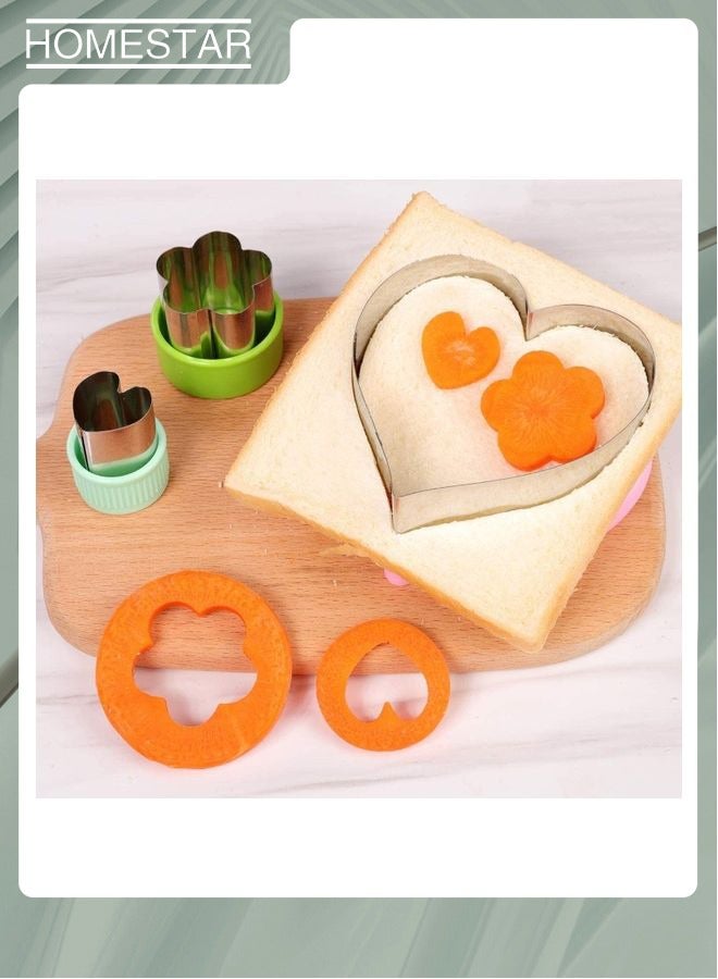 HOMESTAR 12Pcs Stainless Steel Sandwich Cookie Cutters Set Mini Vegetable Fruit Cutters Food Grade Cookie Cutter Mold for Kids Food Decoration Tools for Kitchen Multicolor  - Image 5