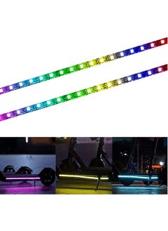 Generic Electric Scooter LED Strip Light, 2 Pack Night Cycling Foldable Colorful Lamp Waterproof Safety Skateboard Decorative Accessories for Xiaomi M365/pro, for Ninebot/for Mercane Wide Wheel Scooter  - Image 1
