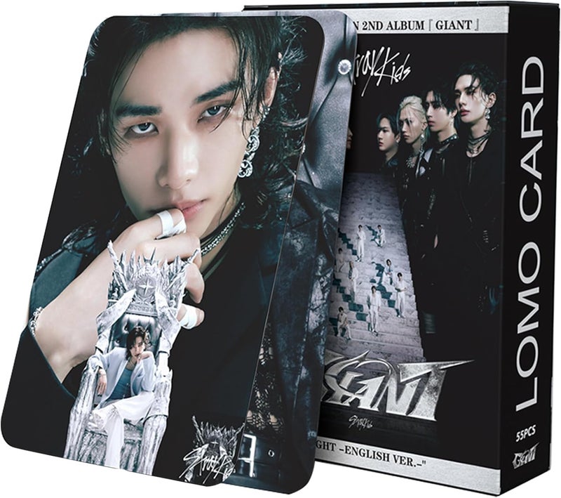 KPOPBP Stray Kids Giant Album Photocards 55 PCS KPOP Photo Cards SKZ Merch LOMO Card Set, Gift for Boys and Girls - Image 1