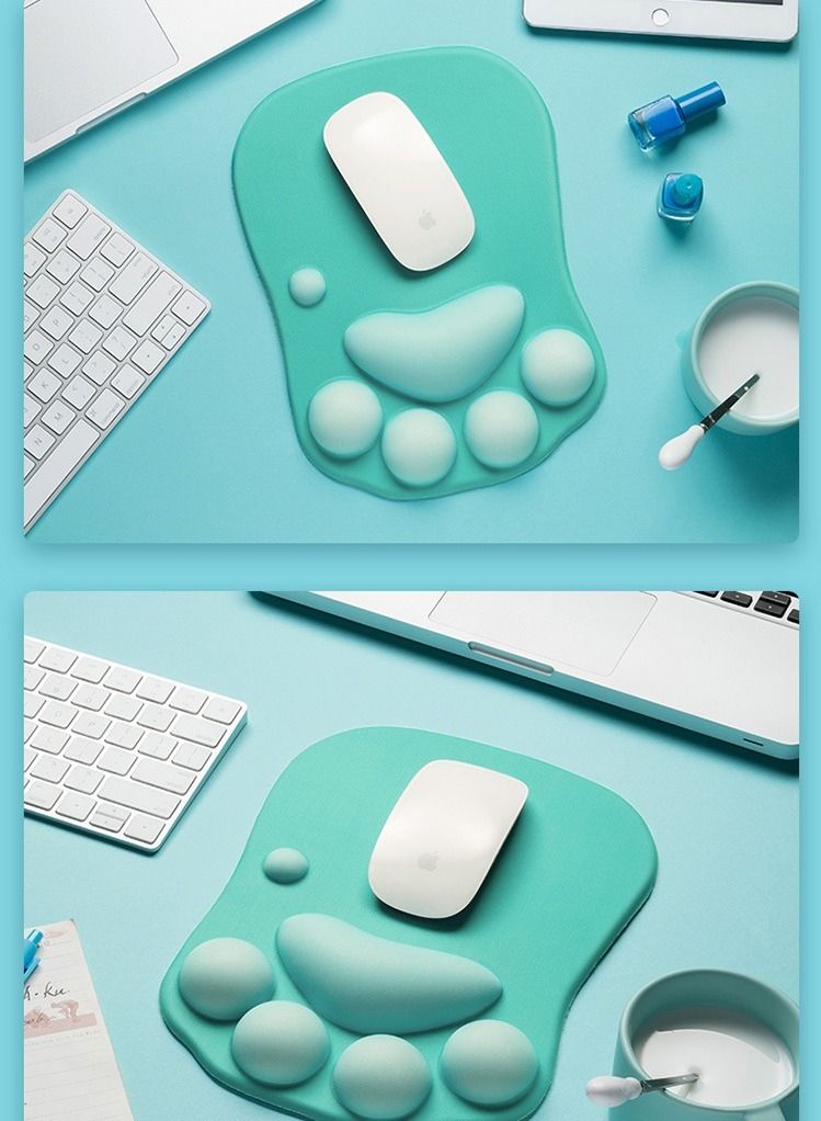 NIBEMINENT Anti-slip Mouse Pad Cartoon Cat Claw Memory Foam Wrist Rest - Image 2