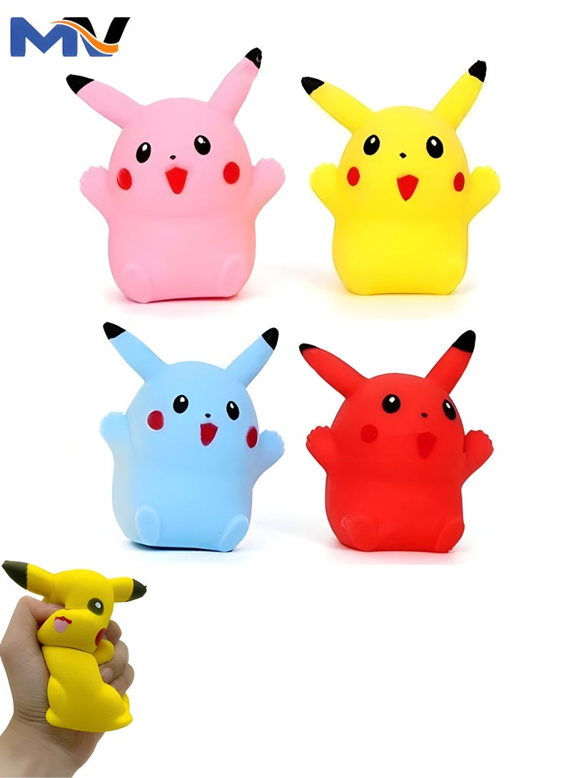 MAGIC VAULT 4 قطع لعبة إسفنجية | ألعاب بيكاتشو القابلة للتمدد | ألعاب Kawaii Squishies، ألعاب صغيرة لتخفيف التوتر من أجل هدايا فنية، جوائز الفصل الدراسي، هدية عيد ميلاد - Image 1