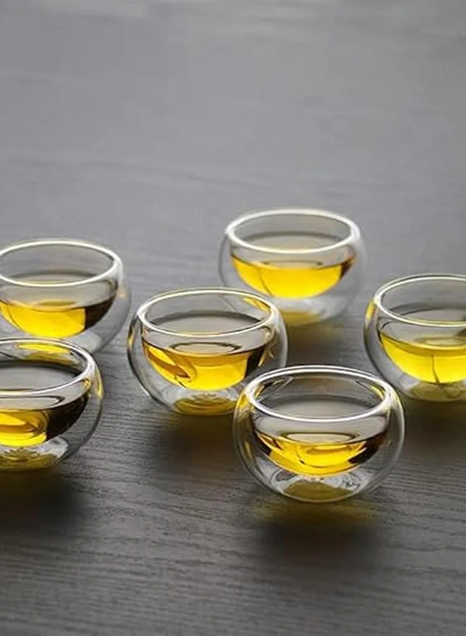 1 تشيس طقم أكواب شاي زجاجية مزدوجة الجدار من البورسليكات،  قطع،  مل