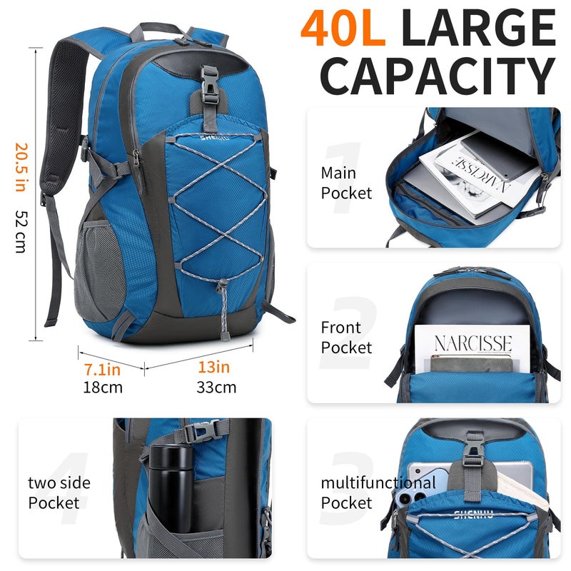 Shenhu 40L Hiking Backpack Lightweight Daypack Waterproof Travel Camping Backpack For Men Women Sport Packable - Image 3