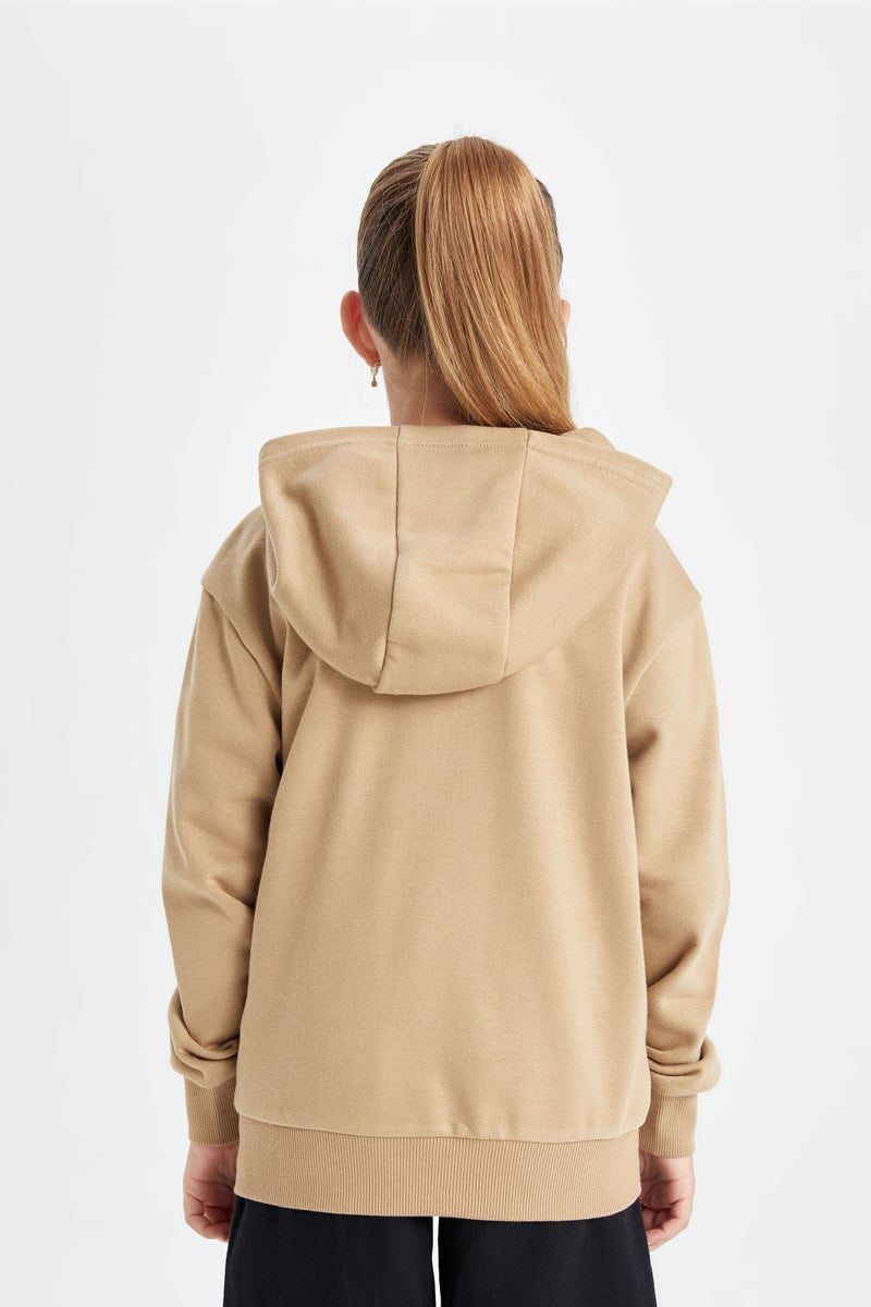 DeFacto Girl Basic Hooded Zippered School Cardigan - Image 5