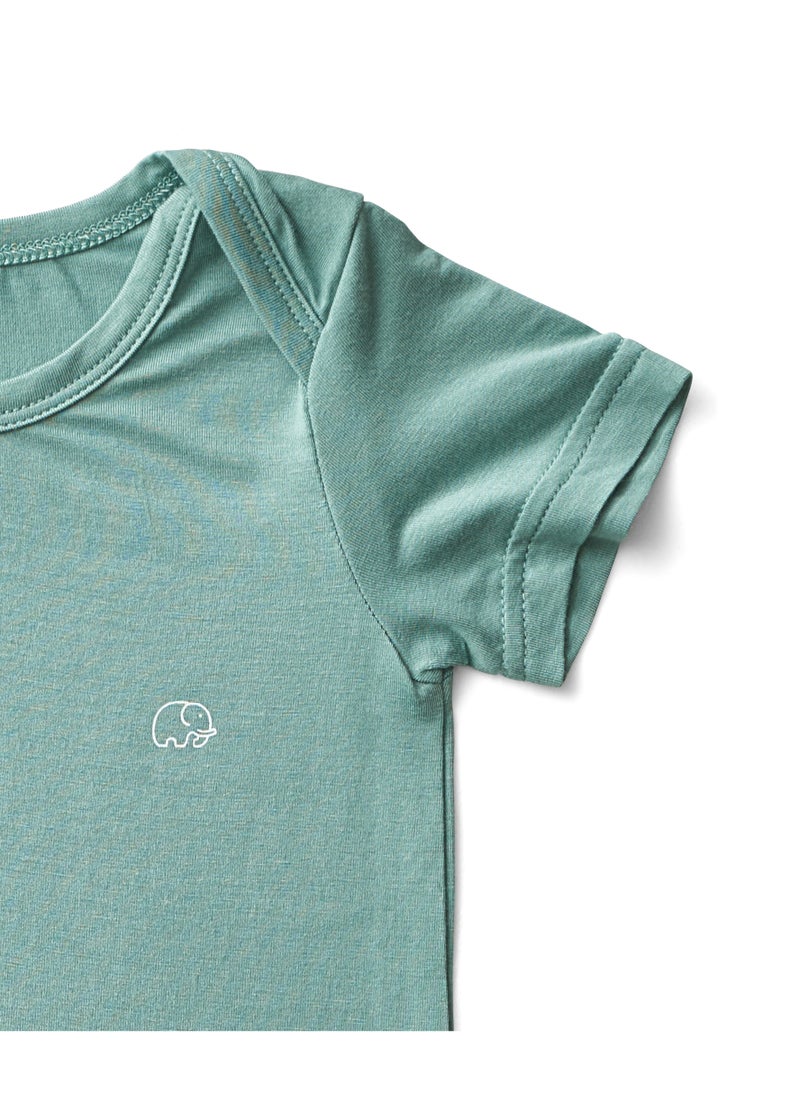 Anvi Baby Organic Bamboo Spandex Bodysuit- Soft Sage	6 to 12 months  - Image 2