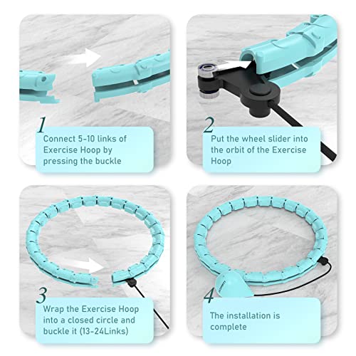 JKSHMYT Weighted Hula Circle Hoops for Adults Weight Loss, Infinity Fitness Hoop Plus Size 47 Inch, 24 Detachable Links, Exercise Hoop Suitable for Women and Beginners - Image 4