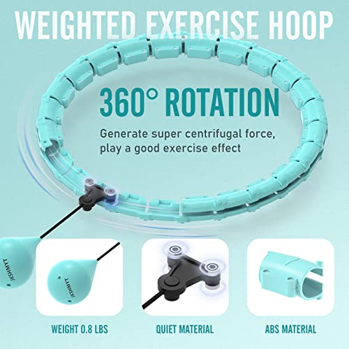JKSHMYT Weighted Hula Circle Hoops for Adults Weight Loss, Infinity Fitness Hoop Plus Size 47 Inch, 24 Detachable Links, Exercise Hoop Suitable for Women and Beginners - Image 3