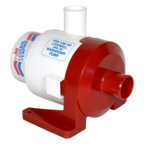 Rule 17A Marine Rule 3800 Marine General Purpose Centrifugal Pump (3800-GPH, 12-Volt) , White/Red - Image 2