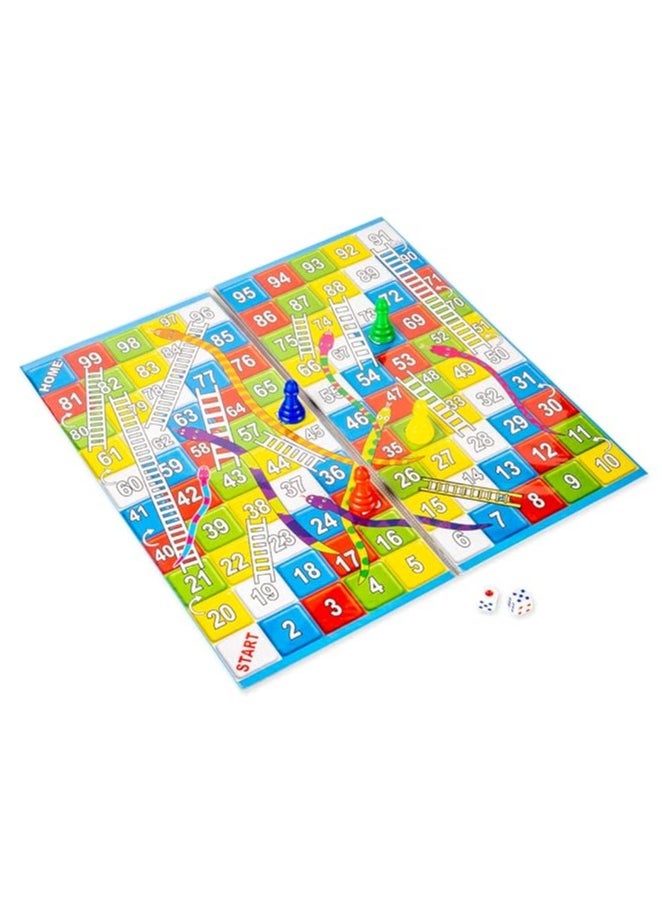 RATNA'S - RATNA'S Classic Strategy Game Little Snakes and Ladders with Ludo 2 In 1 for Young Businessman (Multicolour) - Image 1