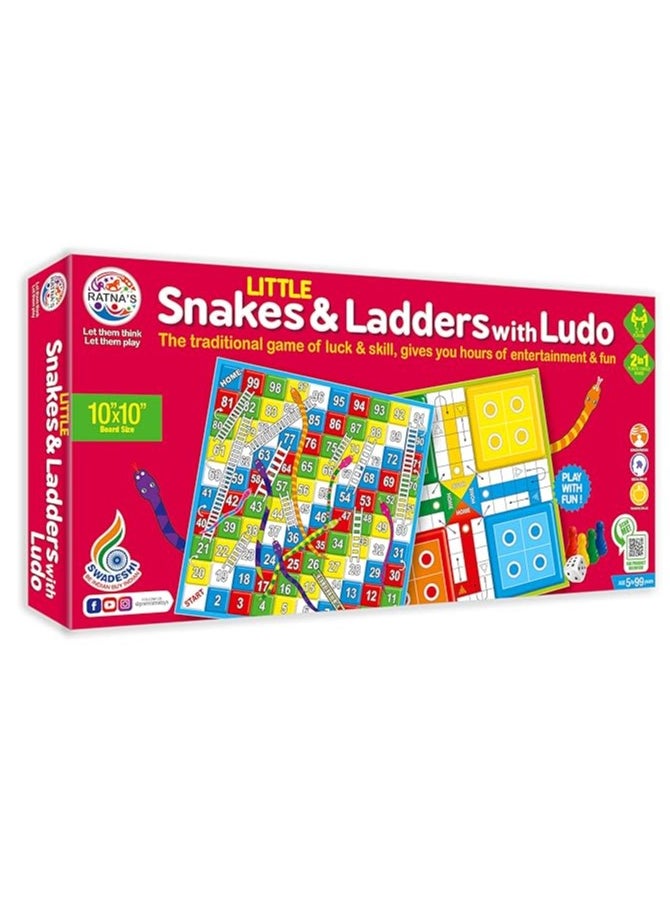 RATNA'S - RATNA'S Classic Strategy Game Little Snakes and Ladders with Ludo 2 In 1 for Young Businessman (Multicolour) - Image 1