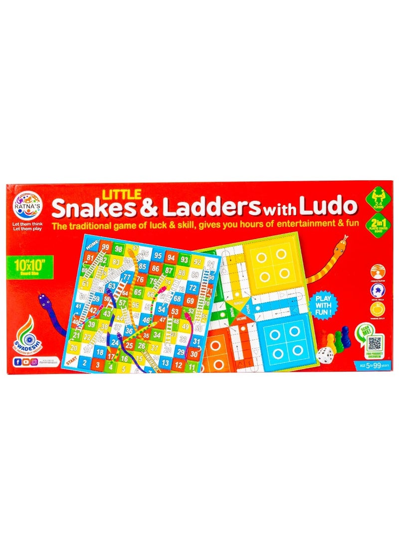 RATNA'S - RATNA'S Classic Strategy Game Little Snakes and Ladders with Ludo 2 In 1 for Young Businessman (Multicolour) - Image 1