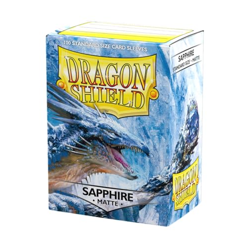 Dragon Shield Standard Size Card Matte Sleeves 100 CT Smooth Tough Premium TCG Sleeves Compatible with Pokemon Flesh Blood One Piece Magic The Gathering Sapphire Matte - Image 1