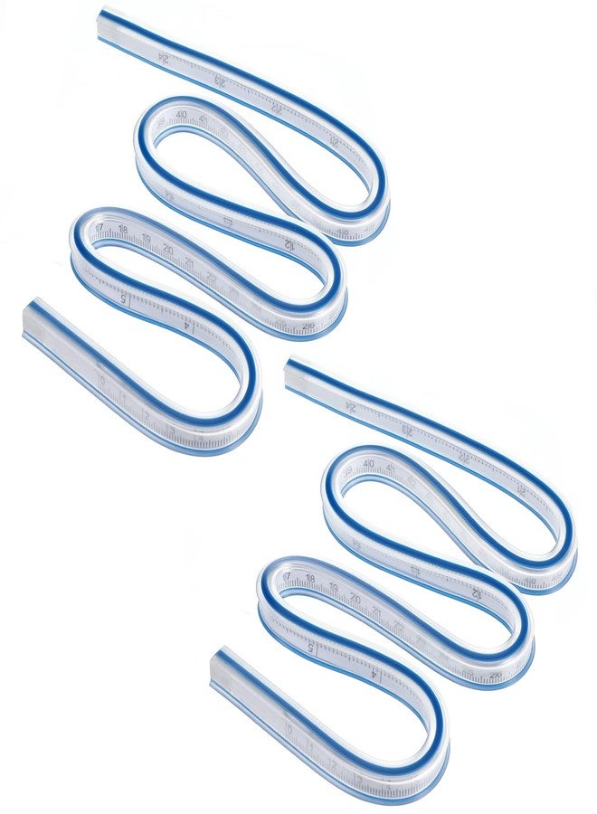 Styquenzer 2 PCS Flexible Curve Ruler for Drawing, Double-Side Bendable Curve Ruler Plastic 60cm/24 Inch Sewing Rulers for Drawing, Sewing, Engineering, Design Graphics, Pattern Making - Image 1