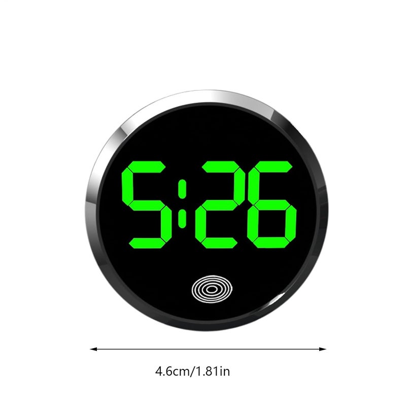 Silver Touch Control LED Clock for Car Dashboard Fridge RV Classroom Travel Vehicle - Image 5