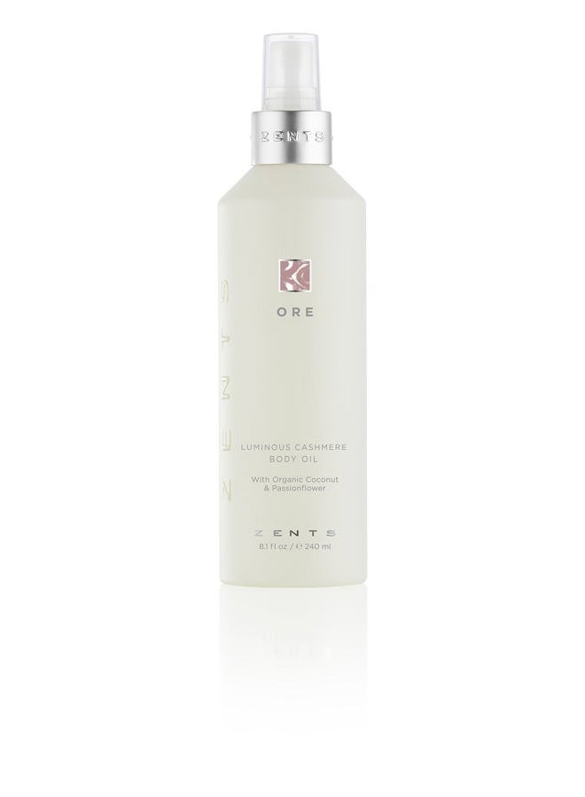 zents Luminous Cashmere Body Oil, Soften and Moisturize Skin with Vitamin E and Organic Coconut Oil, 8 fl oz / 240 ml (Ore) - Image 1