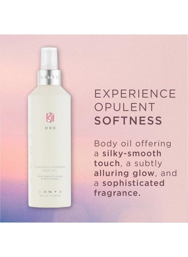 zents Luminous Cashmere Body Oil, Soften and Moisturize Skin with Vitamin E and Organic Coconut Oil, 8 fl oz / 240 ml (Ore) - Image 2
