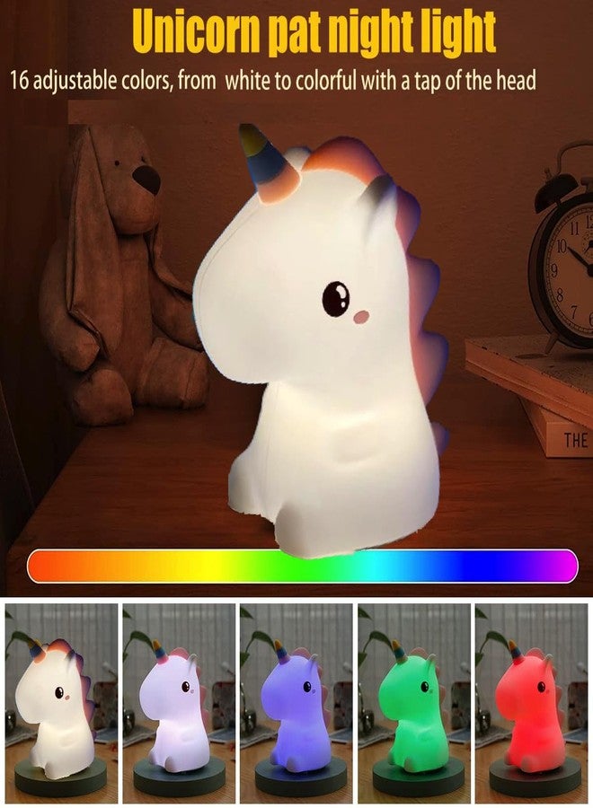 Groeien Pack of 2 Unicorn Horse Touch Silicone Night Lamp for Bedroom, Kids, Birthday Gifts, Valentine Gift for Couples, USB Rechargeable, 7 Colour Changing Light (Multicolor) (Unicorn Horse lamp, 2) - Image 2