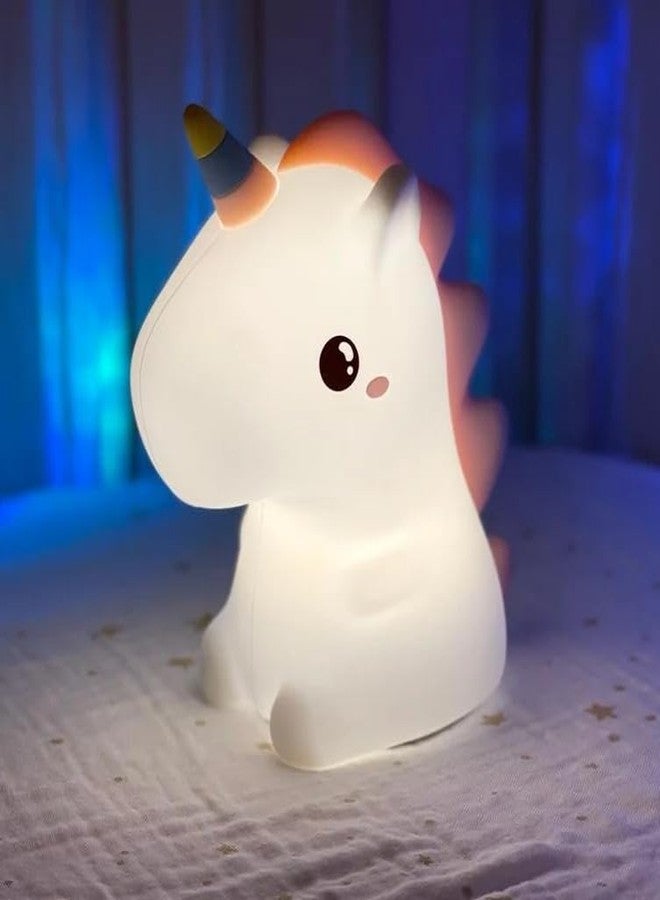 Groeien Pack of 2 Unicorn Horse Touch Silicone Night Lamp for Bedroom, Kids, Birthday Gifts, Valentine Gift for Couples, USB Rechargeable, 7 Colour Changing Light (Multicolor) (Unicorn Horse lamp, 2) - Image 4