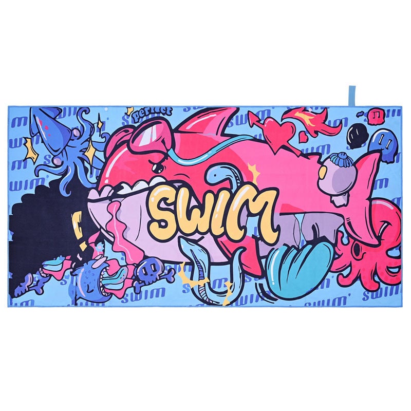 Manufacturer'S Double-Sided Velvet Quick-Drying Bath Towel Digital Heat Transfer Swimming Absorbent Stowable Supplies Buckle Printed Beach Towel - Image 1