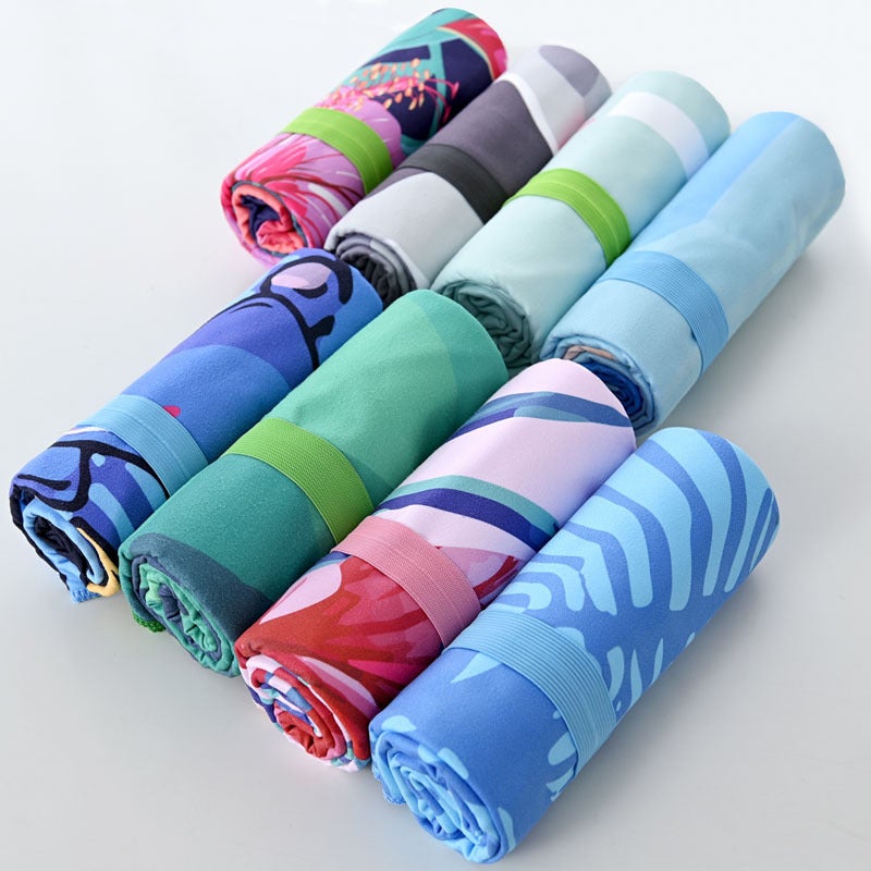 Manufacturer'S Double-Sided Velvet Quick-Drying Bath Towel Digital Heat Transfer Swimming Absorbent Stowable Supplies Buckle Printed Beach Towel - Image 5
