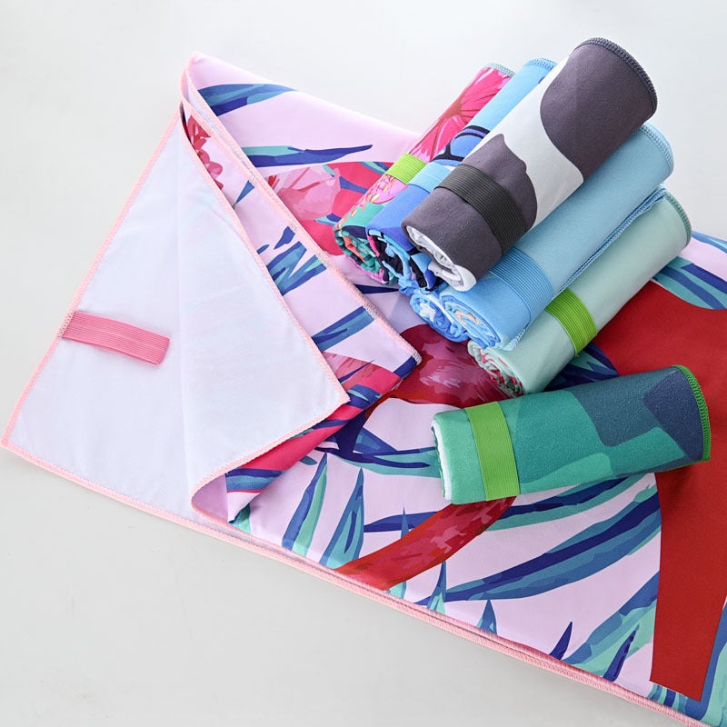 Manufacturer'S Double-Sided Velvet Quick-Drying Bath Towel Digital Heat Transfer Swimming Absorbent Stowable Supplies Buckle Printed Beach Towel - Image 4