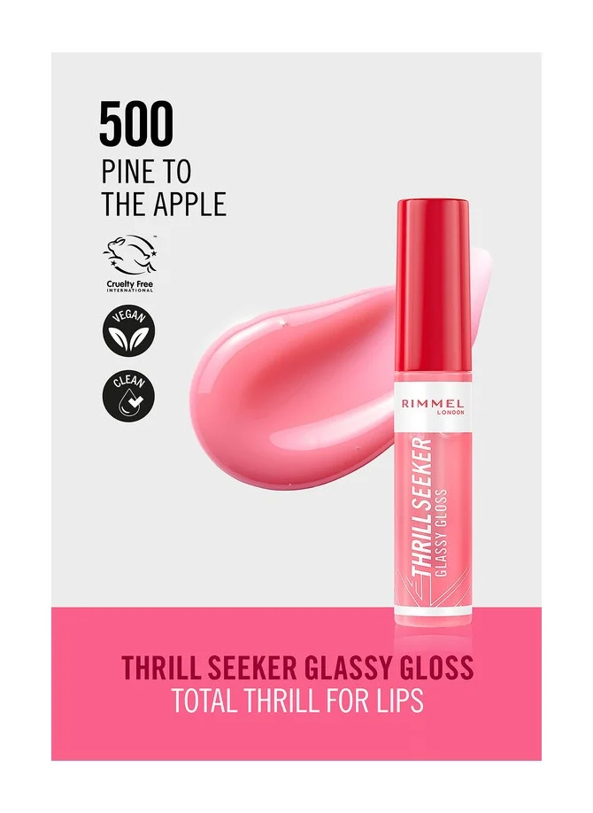 RIMMEL LONDON Thrill Seeker Glassy Gloss Lip Gloss - 500 - Pine to the Apple, 10ml