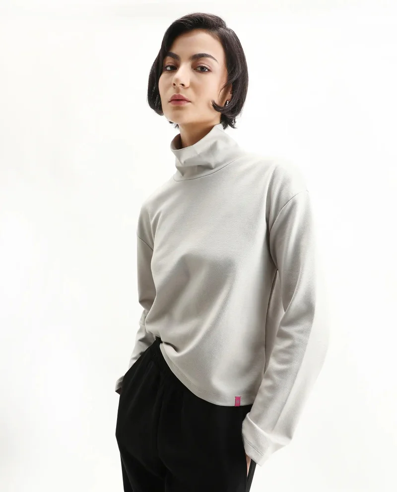 Rareism Women's High Neck Full Sleeve Top