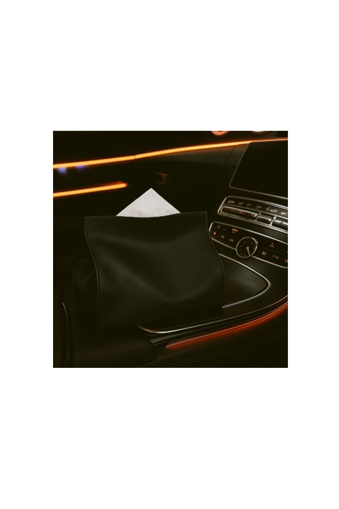 Premium Leather Tissue Holder for Cars – Stylish and Durable Tissue Holder with Magnetic Closure (Brown) - Image 4