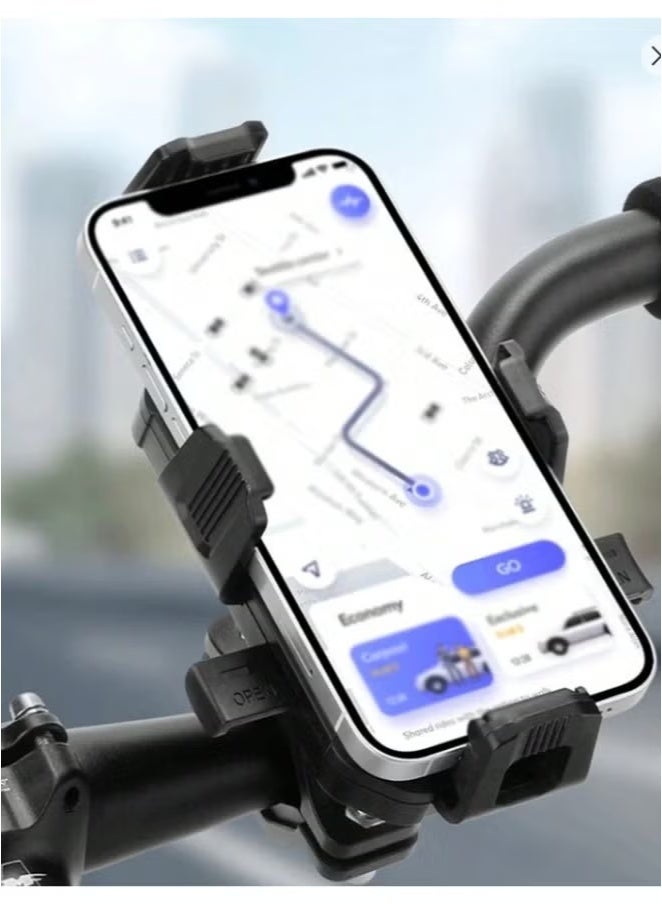 jisimu Bike Phone Holder & Accessories - Adjustable Mobile Holder for Bike & Motorcycle | 2in1 Anti-Shake Phone Stand Holder  - Image 1