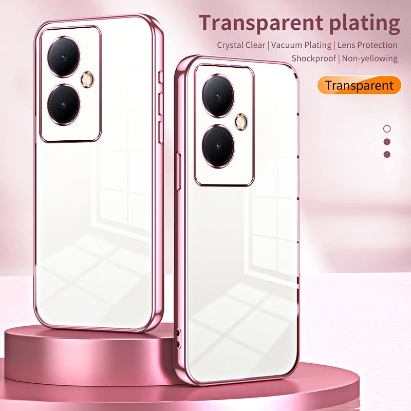 HuHa Case Cover For vivo Y78+ 5G / Y78 / V29 Lite Transparent Plating Fine Hole Phone Case(Black) - Image 2